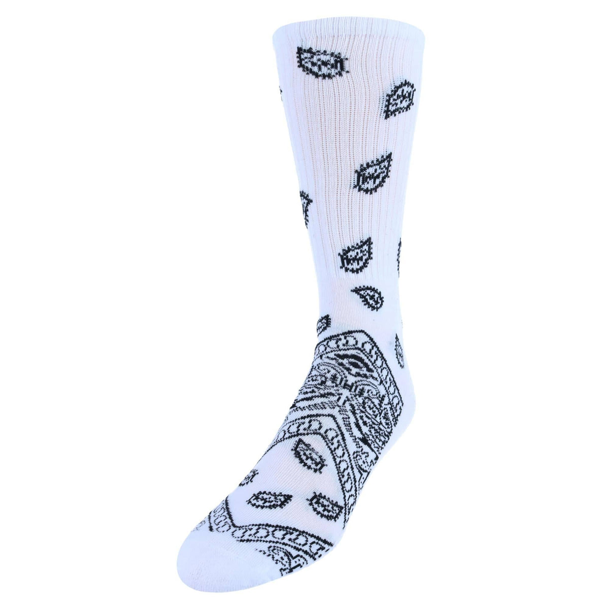 CTM® Men's Asombroso Bandana Socks (1 Pair) - White