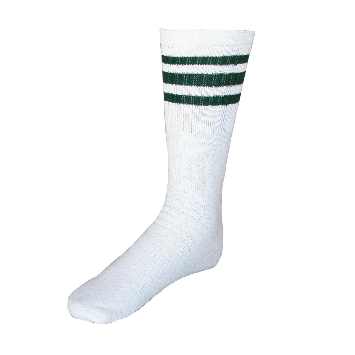 CTM® Striped Top Ribbed Tube Socks (4 Pair Pack) - Green