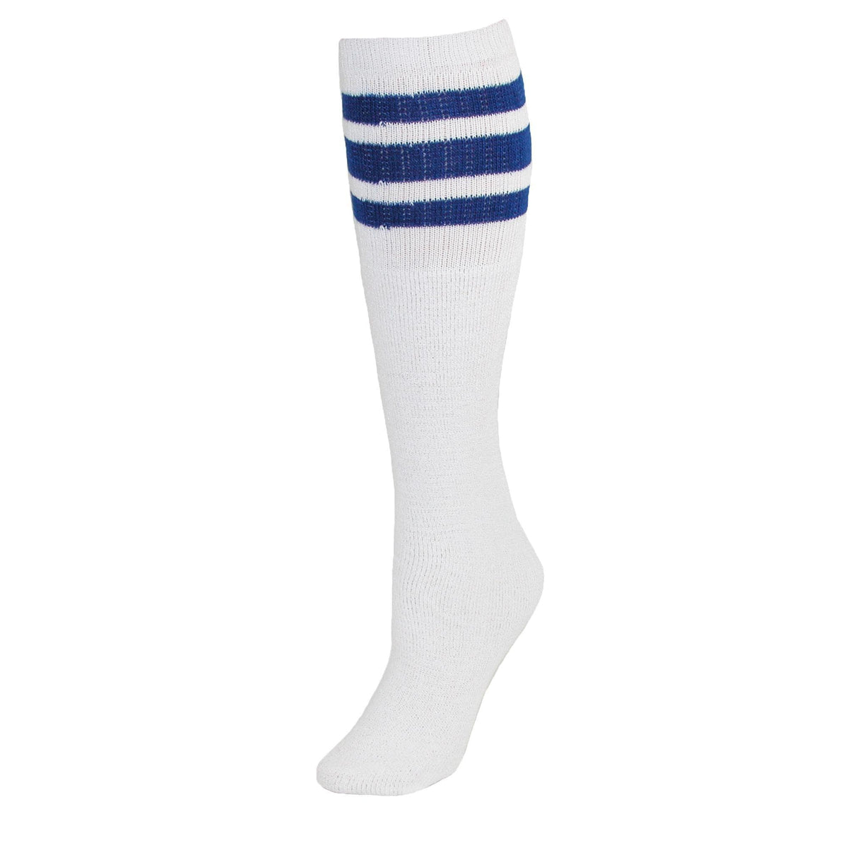 CTM® Striped Top Ribbed Tube Socks (4 Pair Pack) - Royal