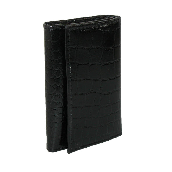 Leather Croc Print Key Case and Card Holder