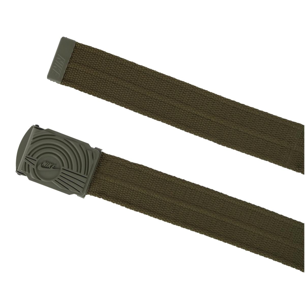 Nike Men's Ribbed Web Belt with Dunk Inspired Buckle - Olive
