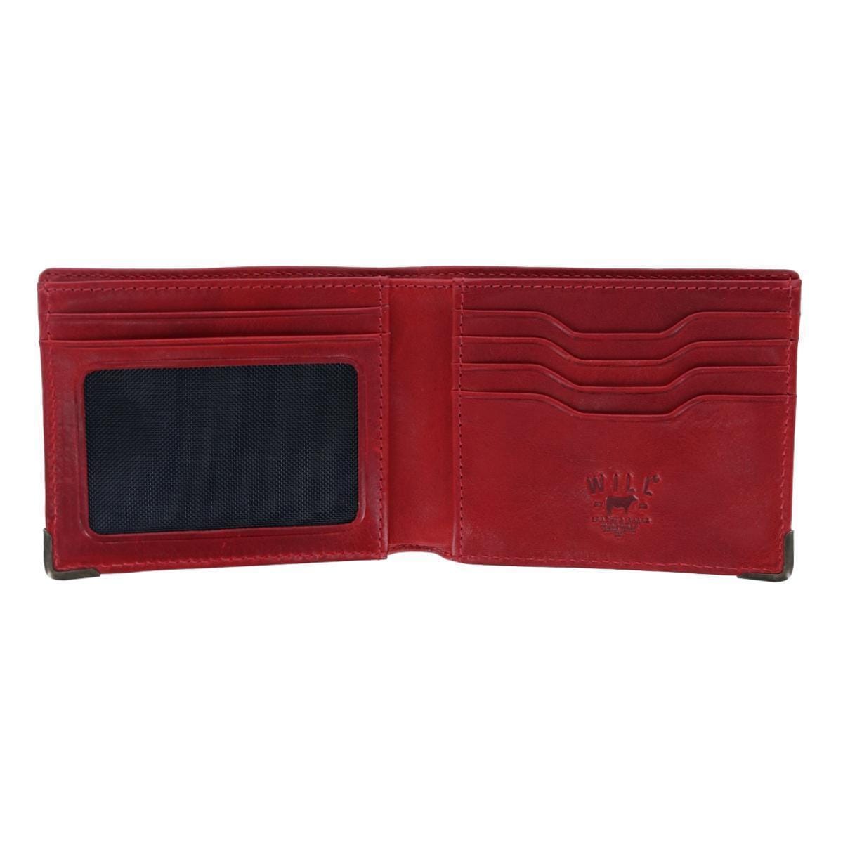 Will Leather Goods Men's William Magnate Billfold Wallet - Red