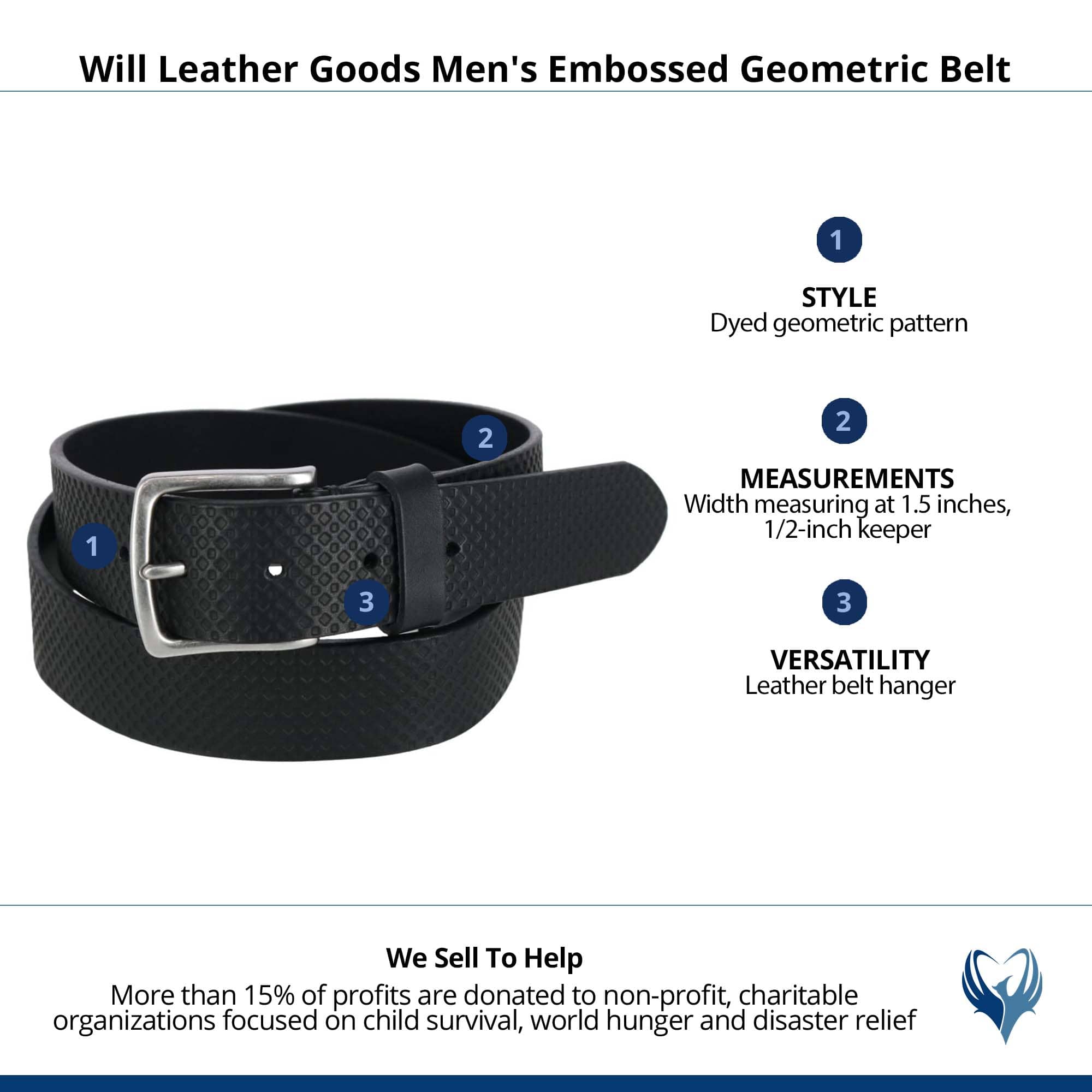 Mens belts will leather goods belt Saddle Belt Black 38
