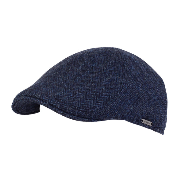 Men's Herringbone Shetland Pub Cap with Curved Peak