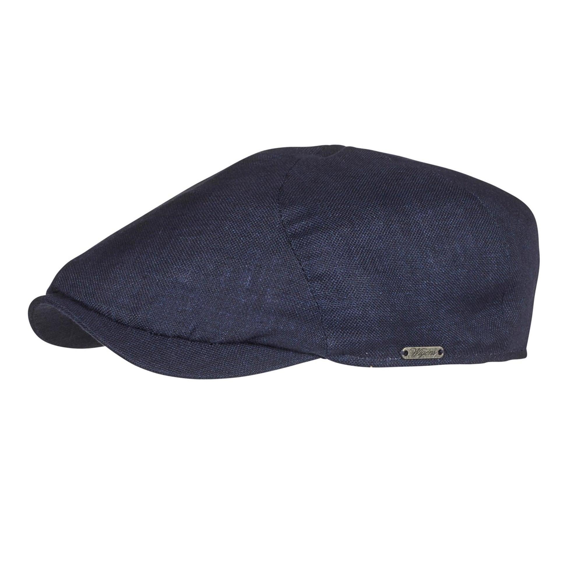 Wigens Men's Hopsack Linen Slim Newsboy Cap - Navy