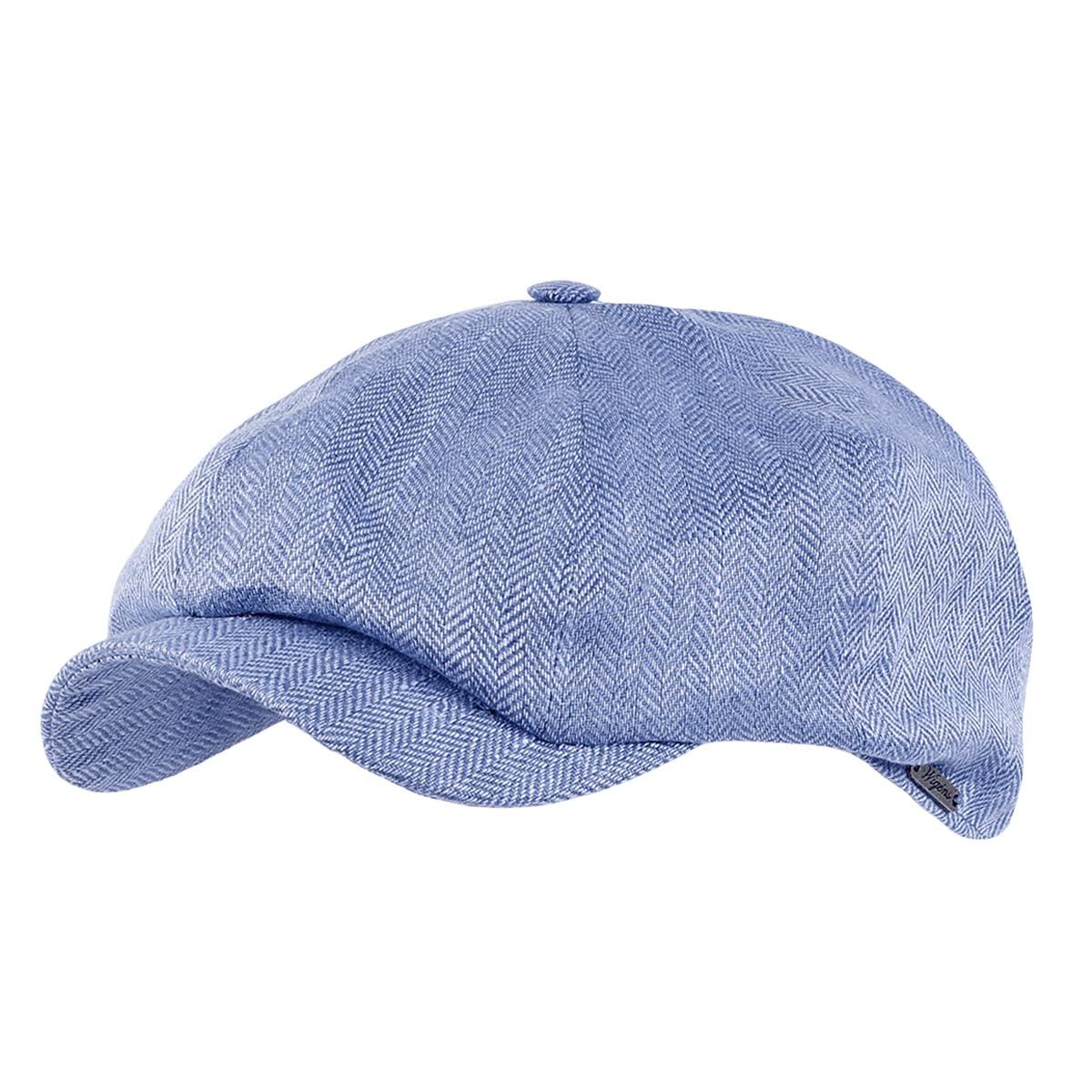 Wigens Men's Linen Herringbone Newsboy Cap