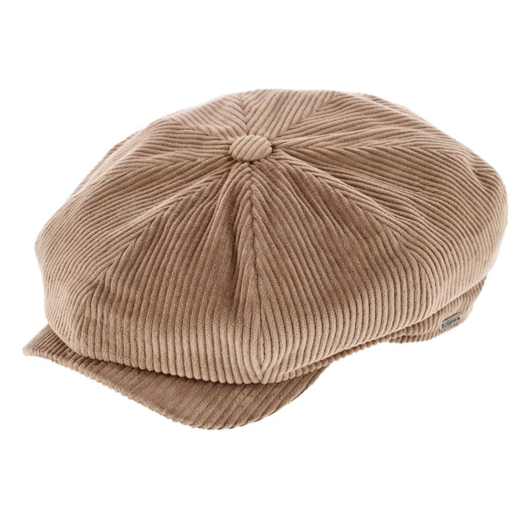 Wigens Men's Brisbane Moss Corduroy Retro Newsboy Cap - Camel