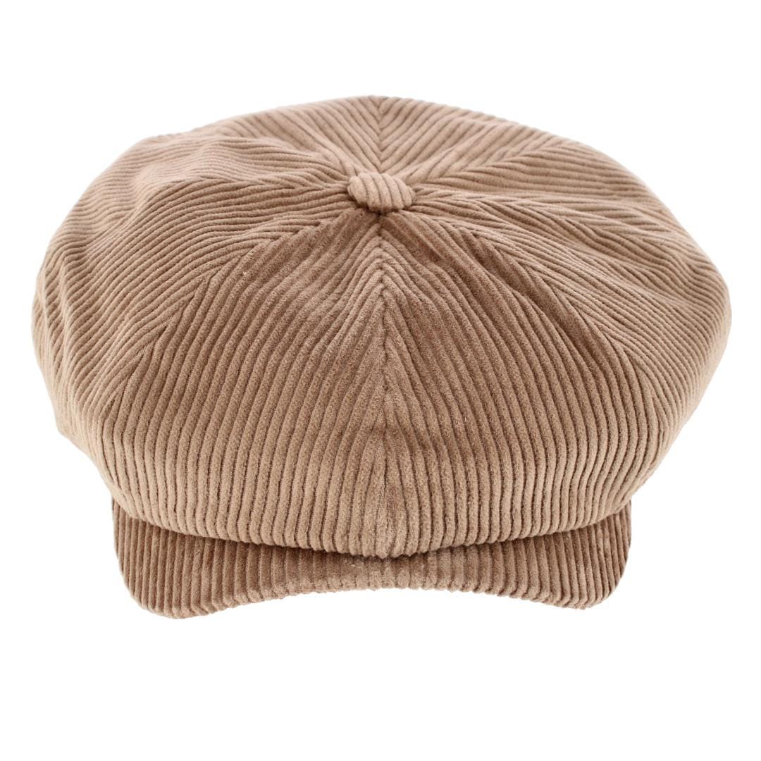 Wigens Men's Brisbane Moss Corduroy Retro Newsboy Cap - Camel