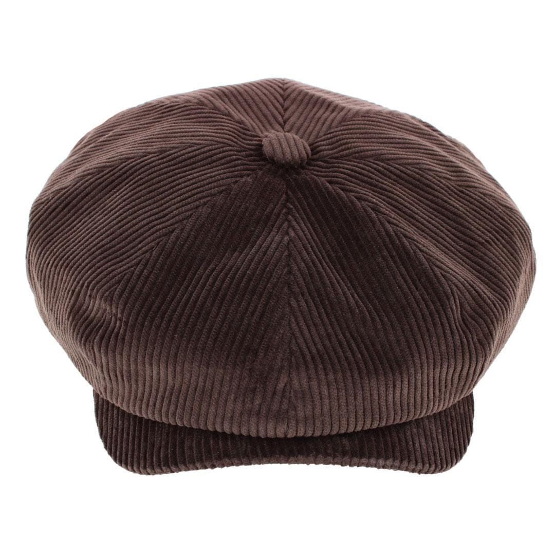 Wigens Men's Brisbane Moss Corduroy Retro Newsboy Cap - Dark Brown