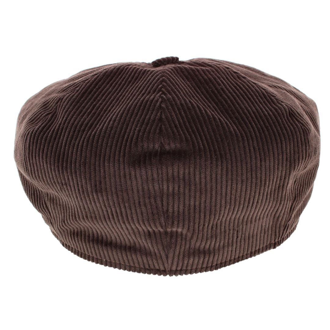 Wigens Men's Brisbane Moss Corduroy Retro Newsboy Cap - Dark Brown