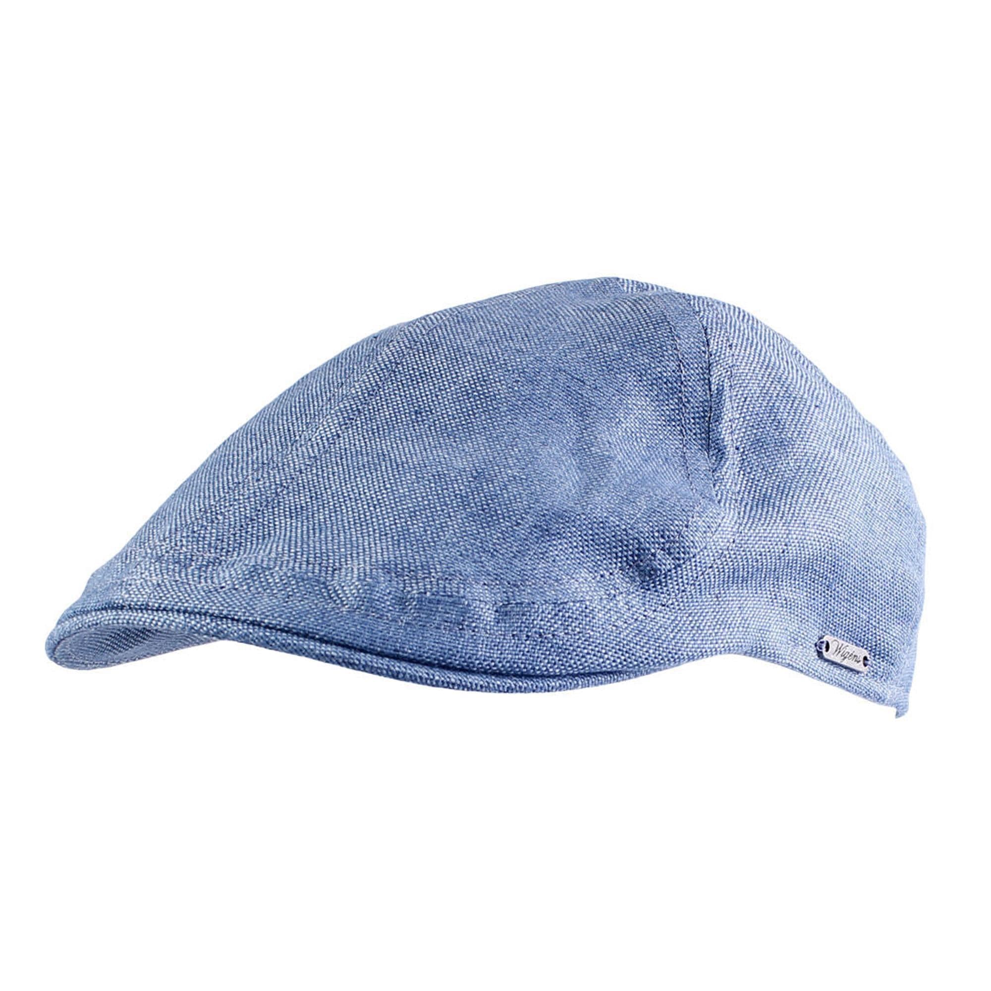 Wigens Men's Linen Pub Cap with Curved Peak - Men's Linen Pub Cap with Curved Peak