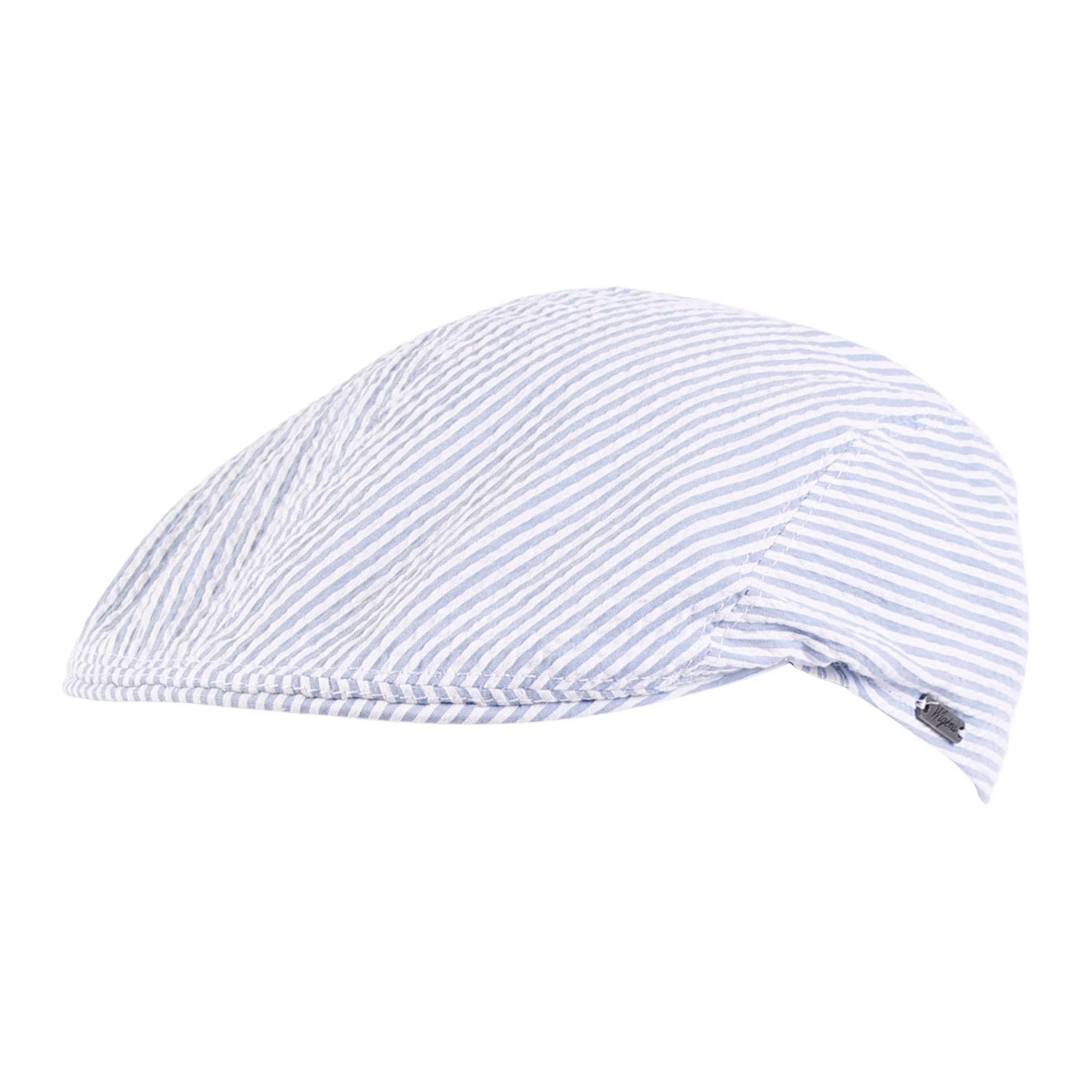 Wigens Men's Seersucker Ivy Modern Cap - Sky Blue