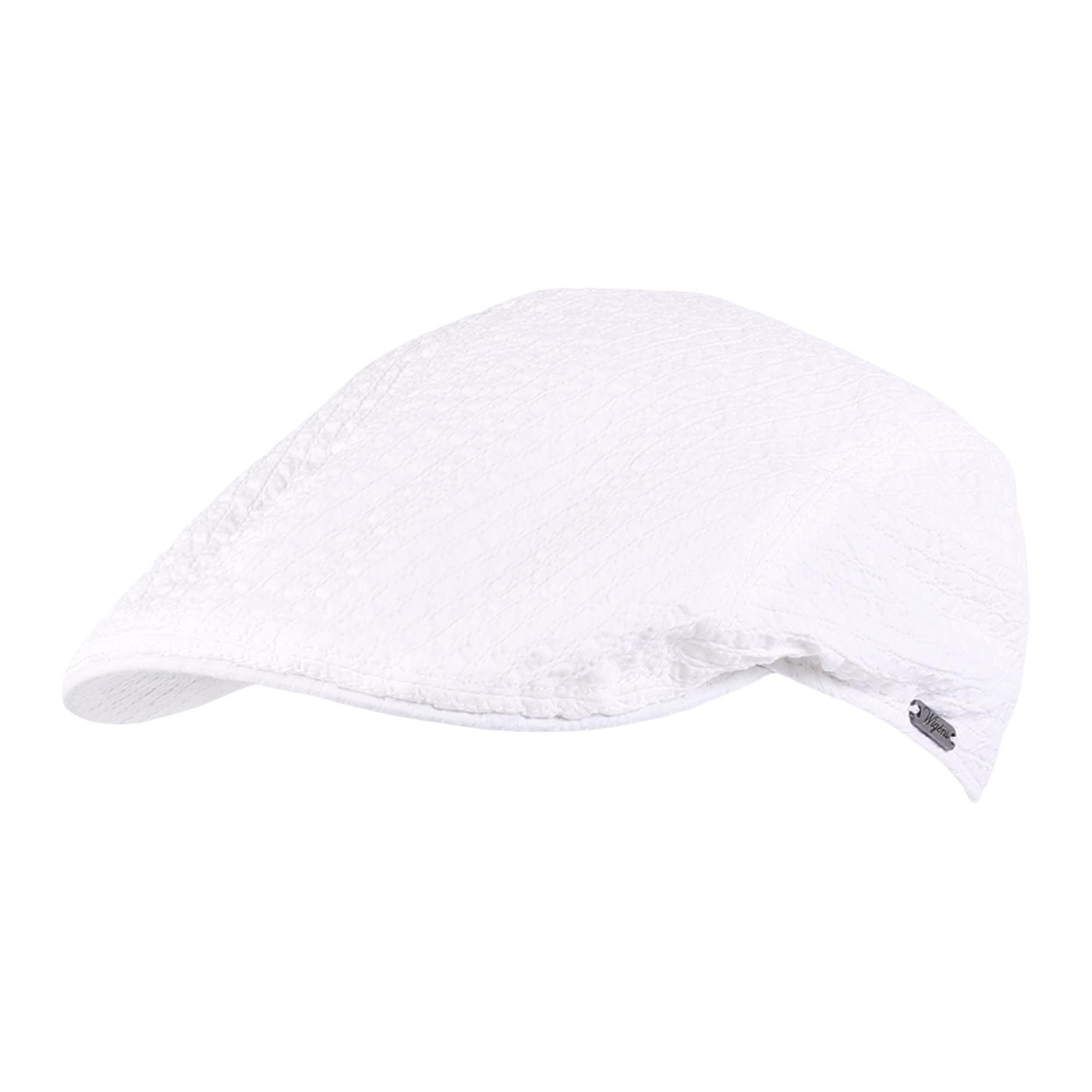 Wigens Men's Seersucker Ivy Modern Cap - White