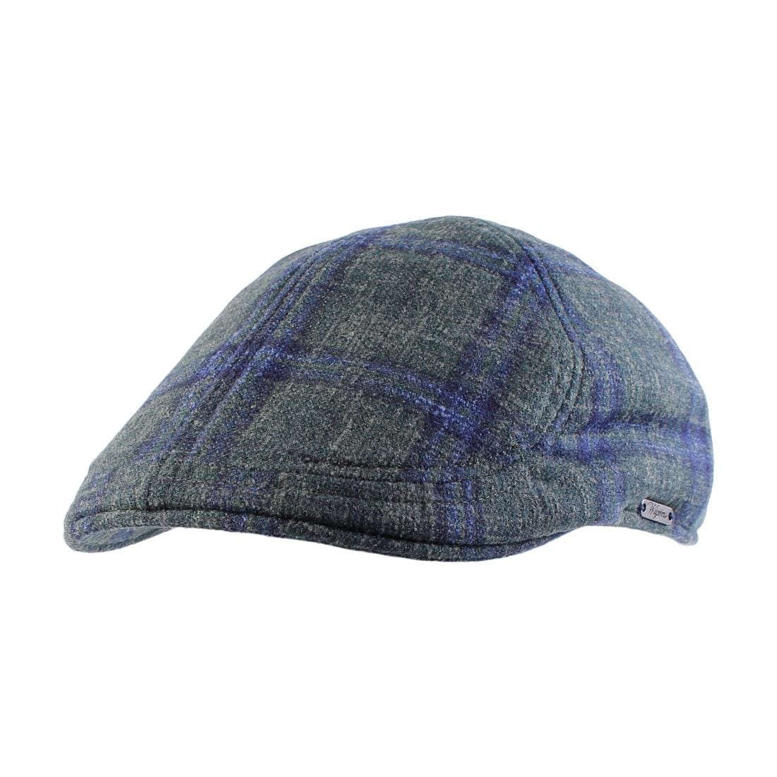 Wigens Men's Italian Check Wool Pub Cap - Green