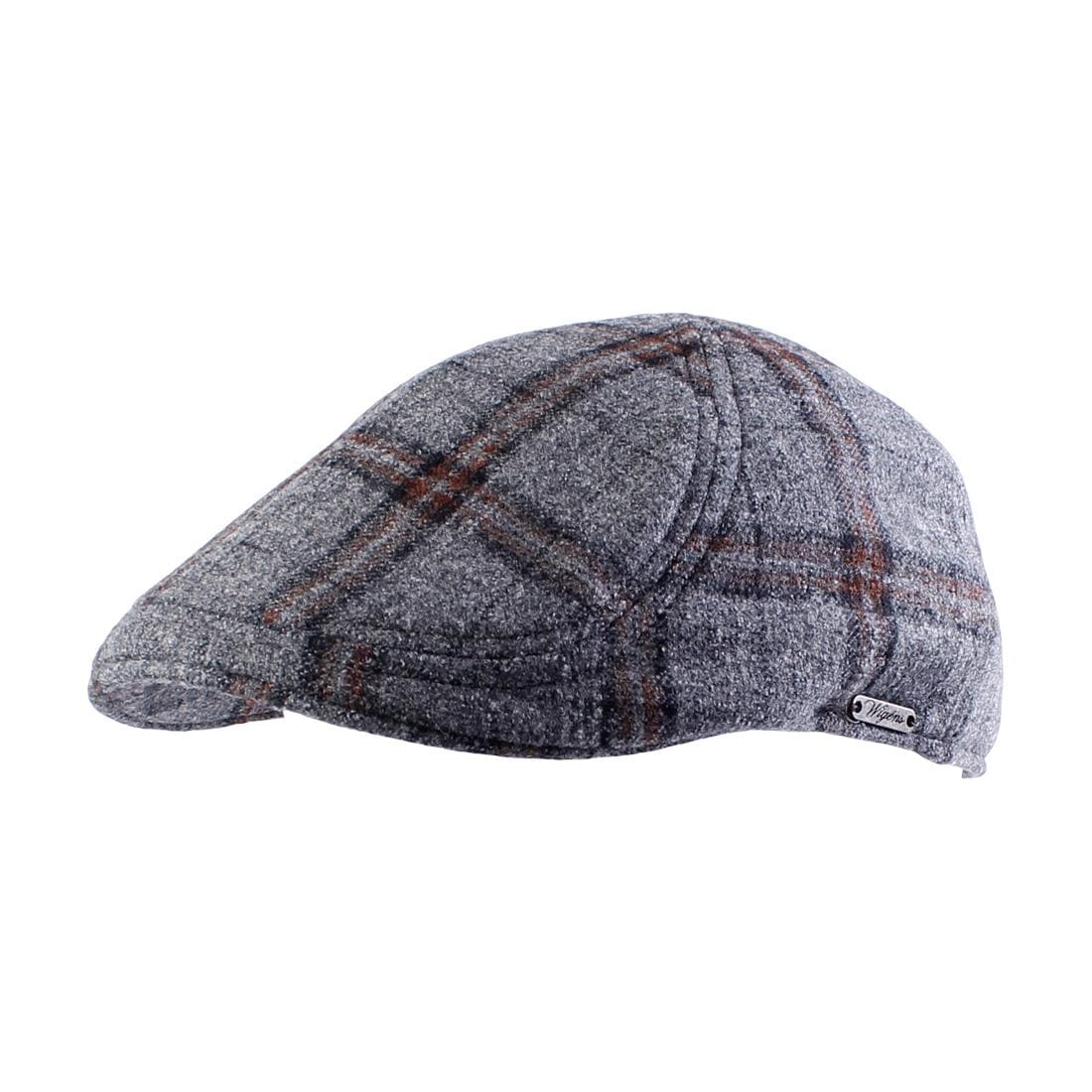 Wigens Men's Italian Check Wool Pub Cap - Grey