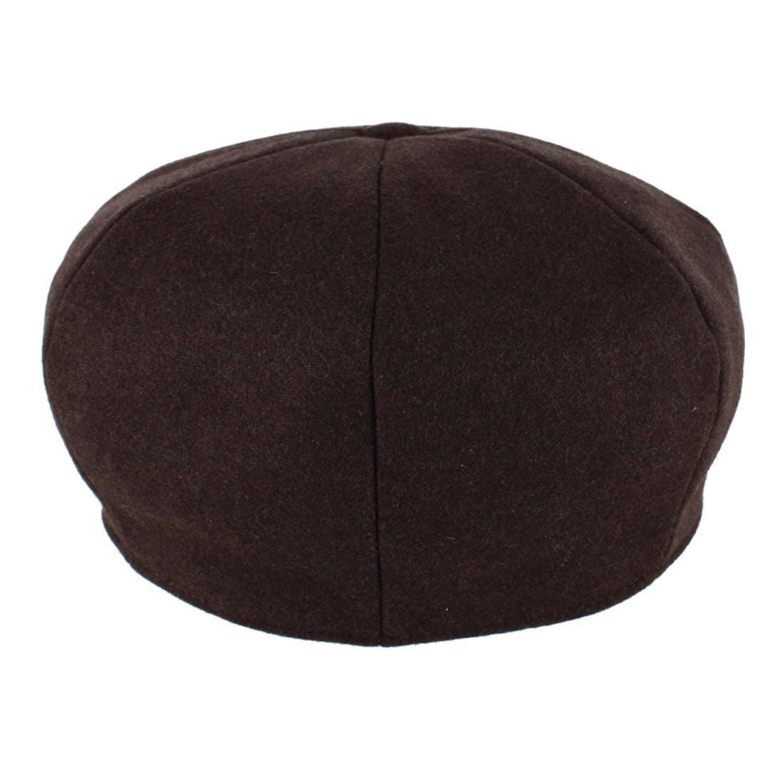 Wigens Men's Classic Retro Newsboy Cap with Curved Peak - Brown