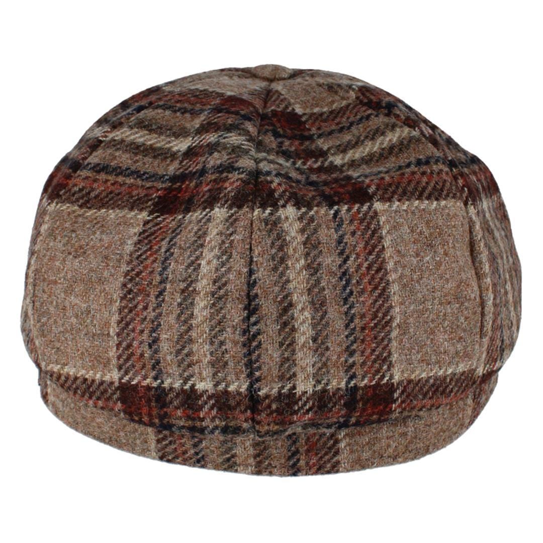 Wigens Men's Tweed Check Melange Classic Newsboy Cap - Beige Melange