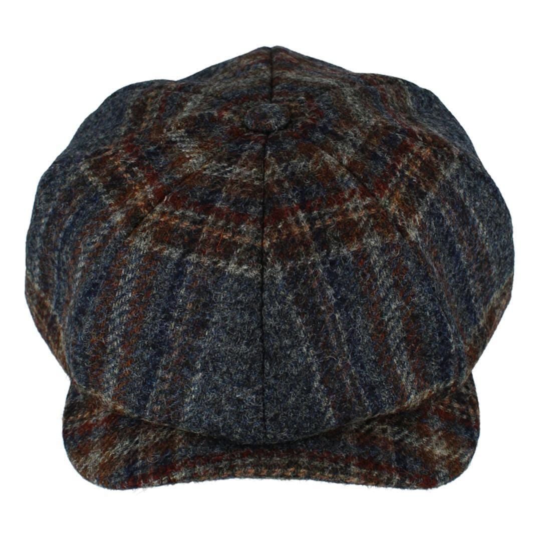 Wigens Men's Tweed Check Melange Classic Newsboy Cap - Men's Tweed Check Melange Classic Newsboy Cap