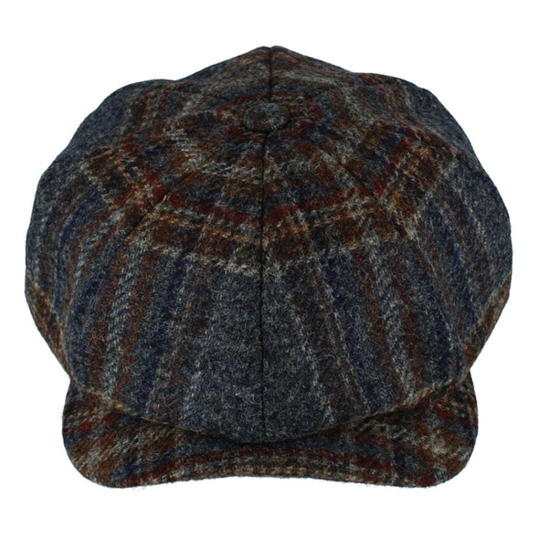 Men's Tweed Check Melange Classic Newsboy Cap