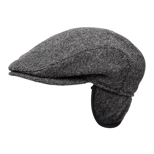 Men's Shetland Wool Slim Ivy Cap with Ear Flaps