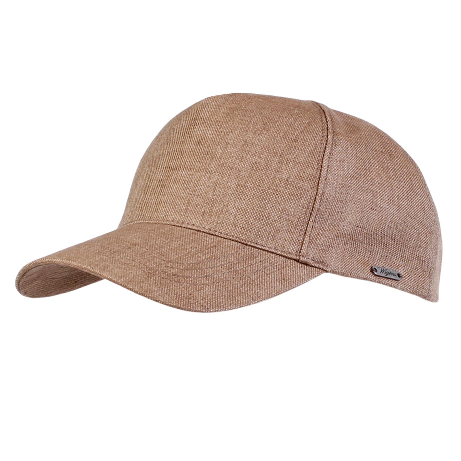 Wigens Men's Hopsack Linen Contemporary Baseball Cap - Light Brown