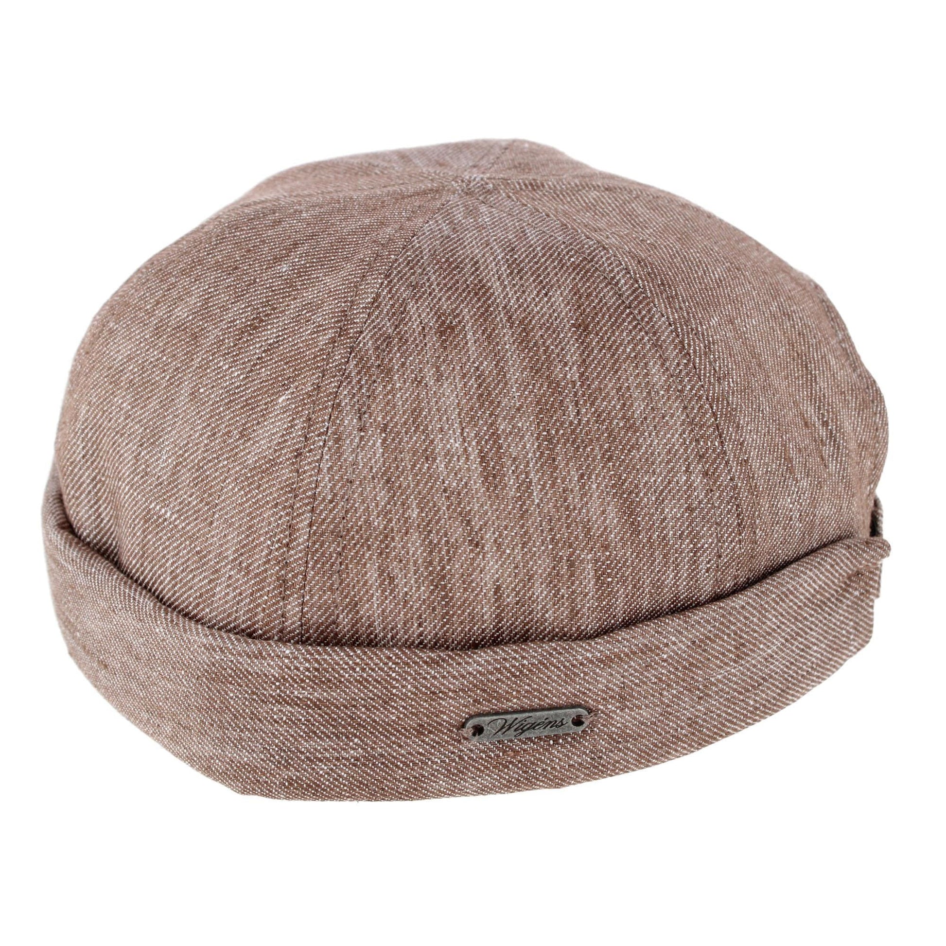 Wigens Men's Denim Linen Docker Cap - Brown