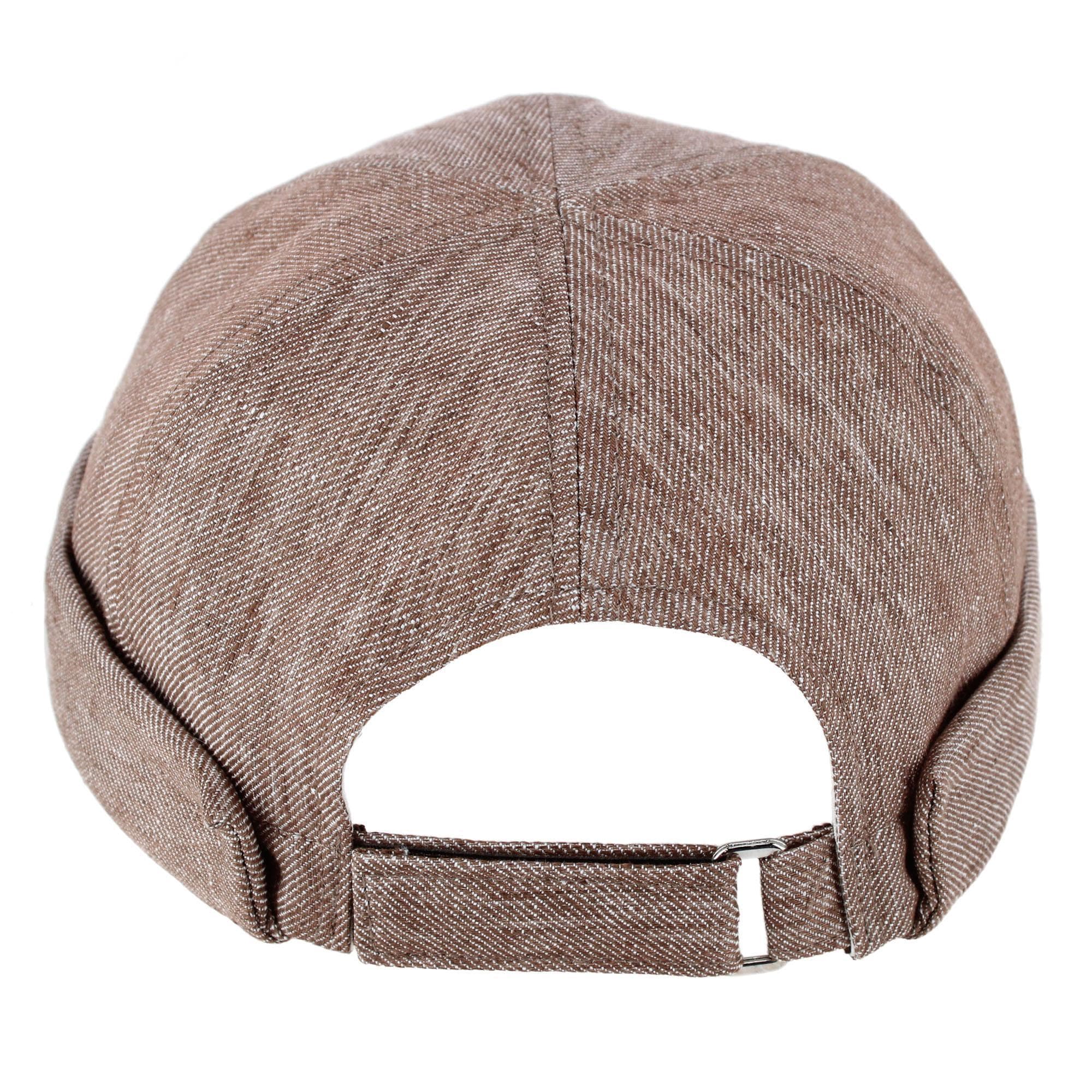 Wigens Men's Denim Linen Docker Cap - Brown
