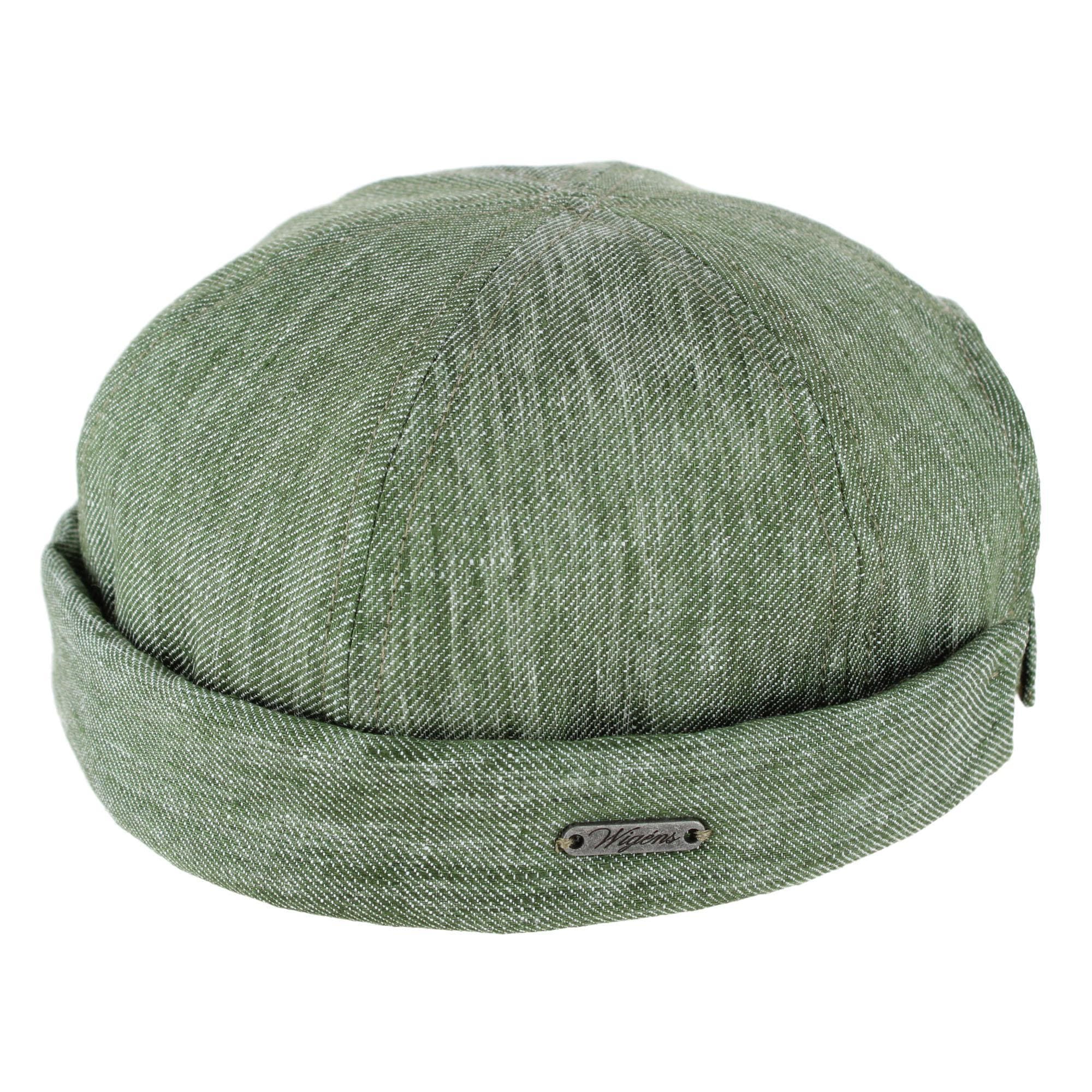 Wigens Men's Denim Linen Docker Cap - Green