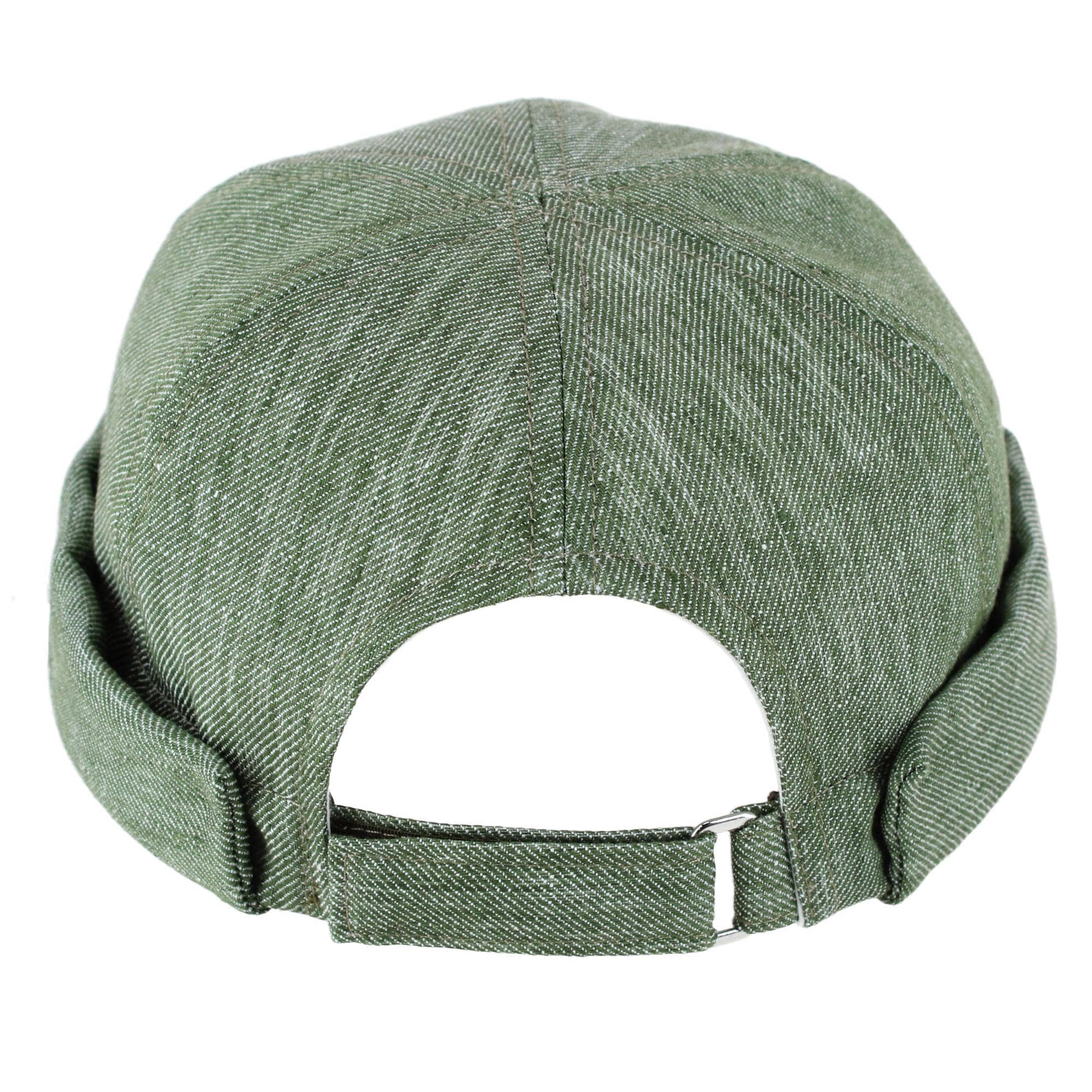 Wigens Men's Denim Linen Docker Cap - Green
