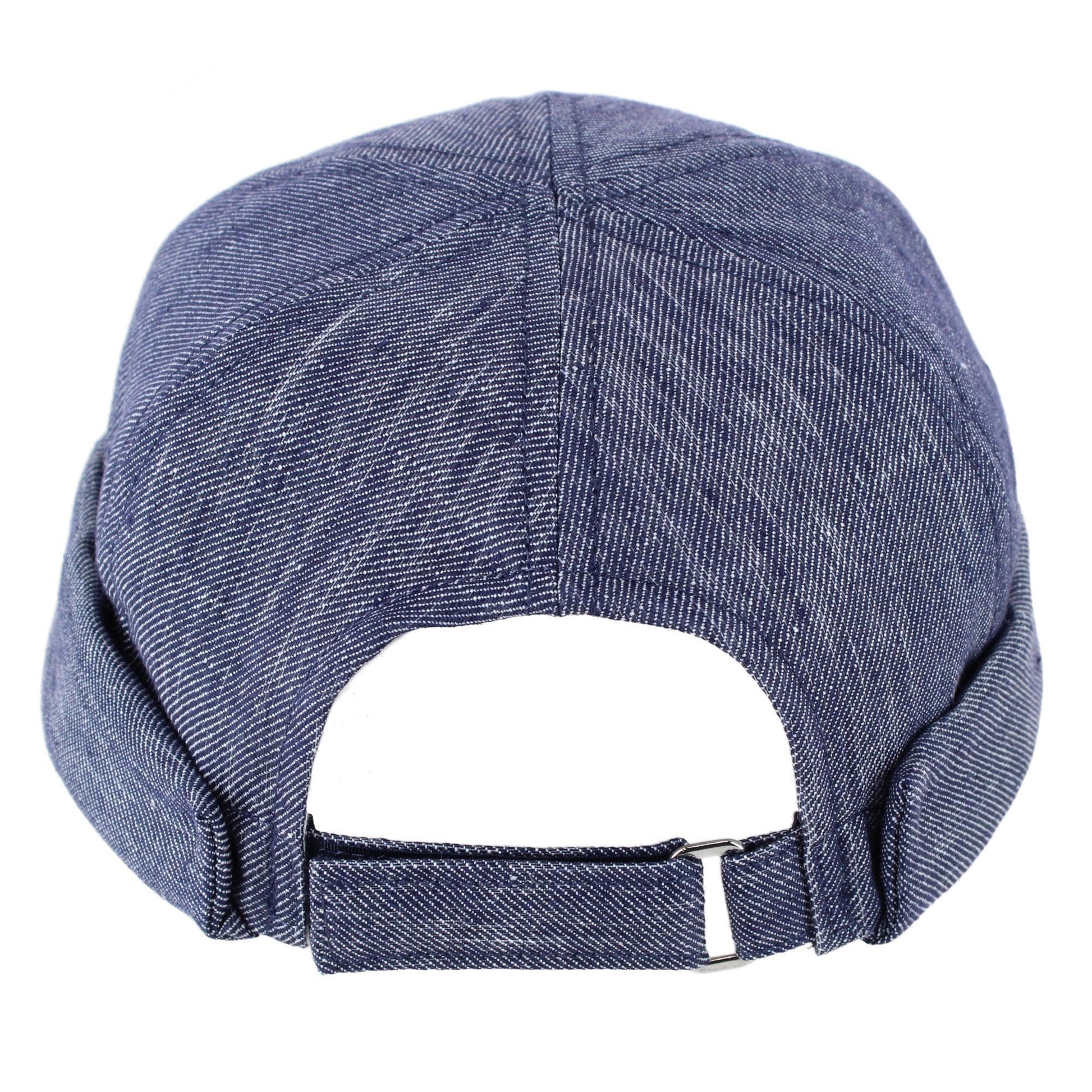 Wigens Men's Denim Linen Docker Cap - Navy