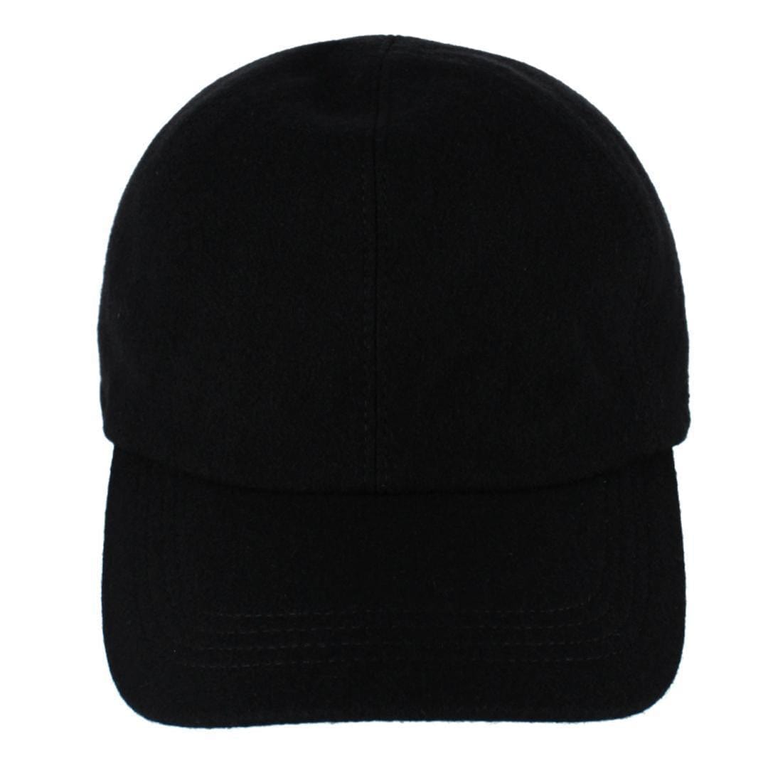 Wigens Men's Classic Wool Baseball Earflap Cap - Black