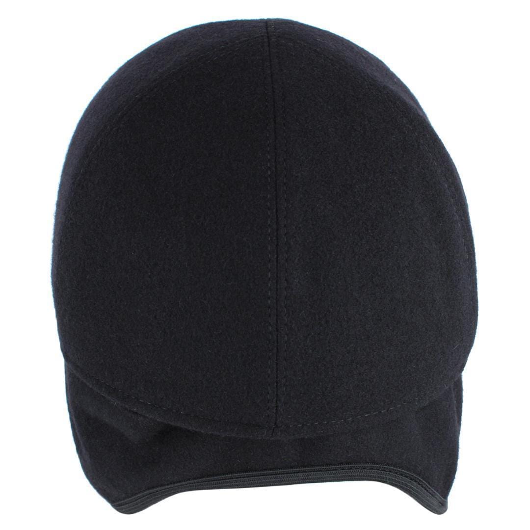 Wigens Men's Classic Wool Baseball Earflap Cap - Black