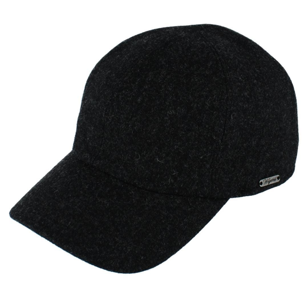 Wigens Men's Classic Wool Baseball Earflap Cap - Dark Gray
