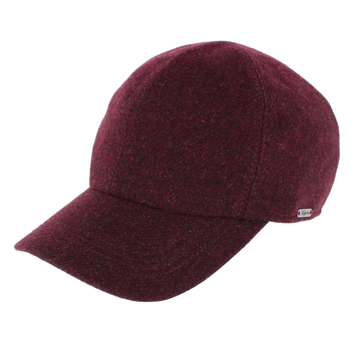 Wigens Men's Shetland Wool Earflap Cap - Red Wine
