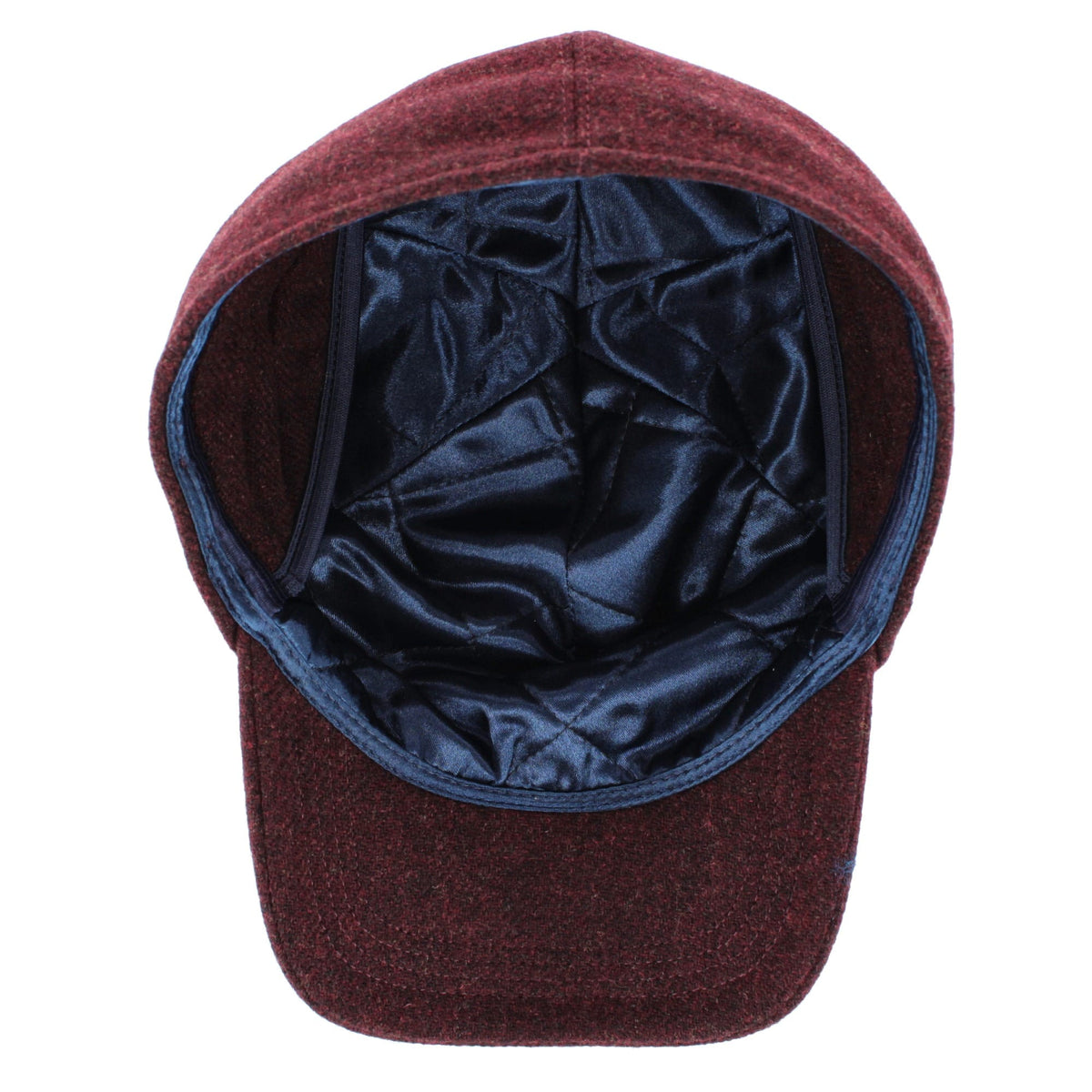 Wigens Men's Shetland Wool Earflap Cap - Red Wine