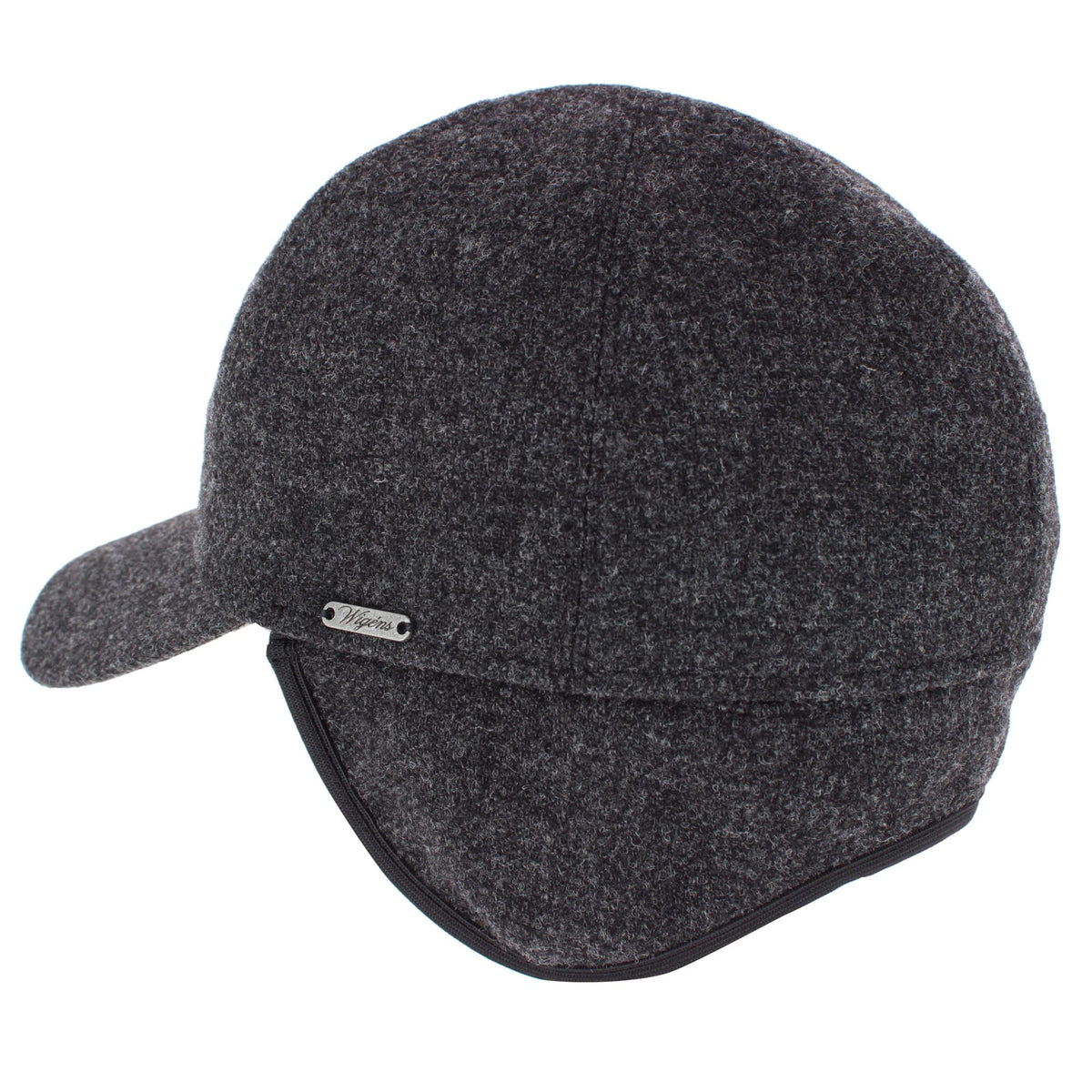 Wigens Men's Shetland Wool Earflap Cap - Dark Gray