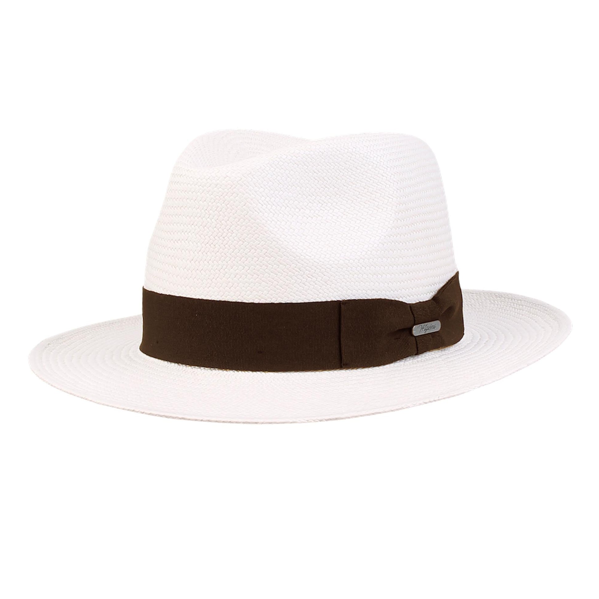 Wigens Men's Paja Toquilla Straw Panama Hat with Grosgrain Band - Men's Paja Toquilla Straw Panama Hat with Grosgrain Band