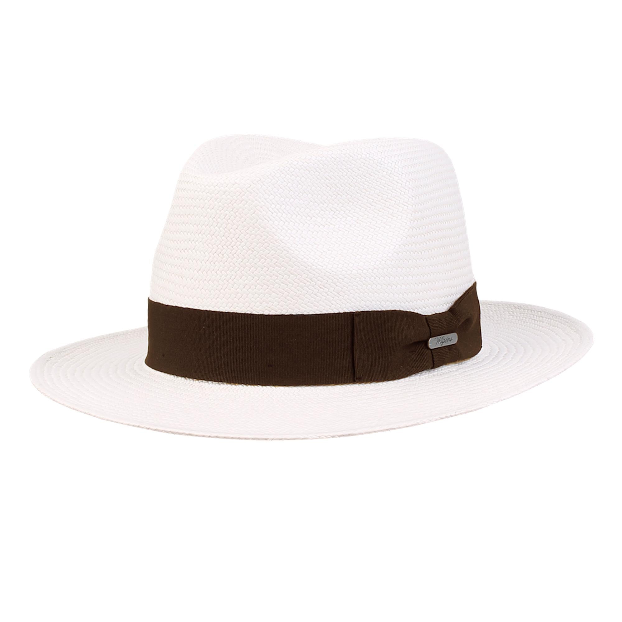 Wigens Men's Paja Toquilla Straw Panama Hat with Grosgrain Band - Men's Paja Toquilla Straw Panama Hat with Grosgrain Band