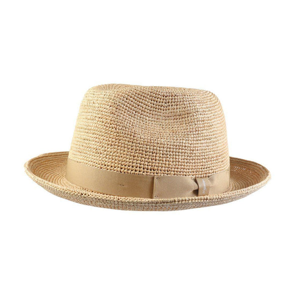 Men's Raffia Straw Hat with Grosgrain Hatband