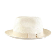 Men's Classic Straw Fedora with Grosgrain Hatband