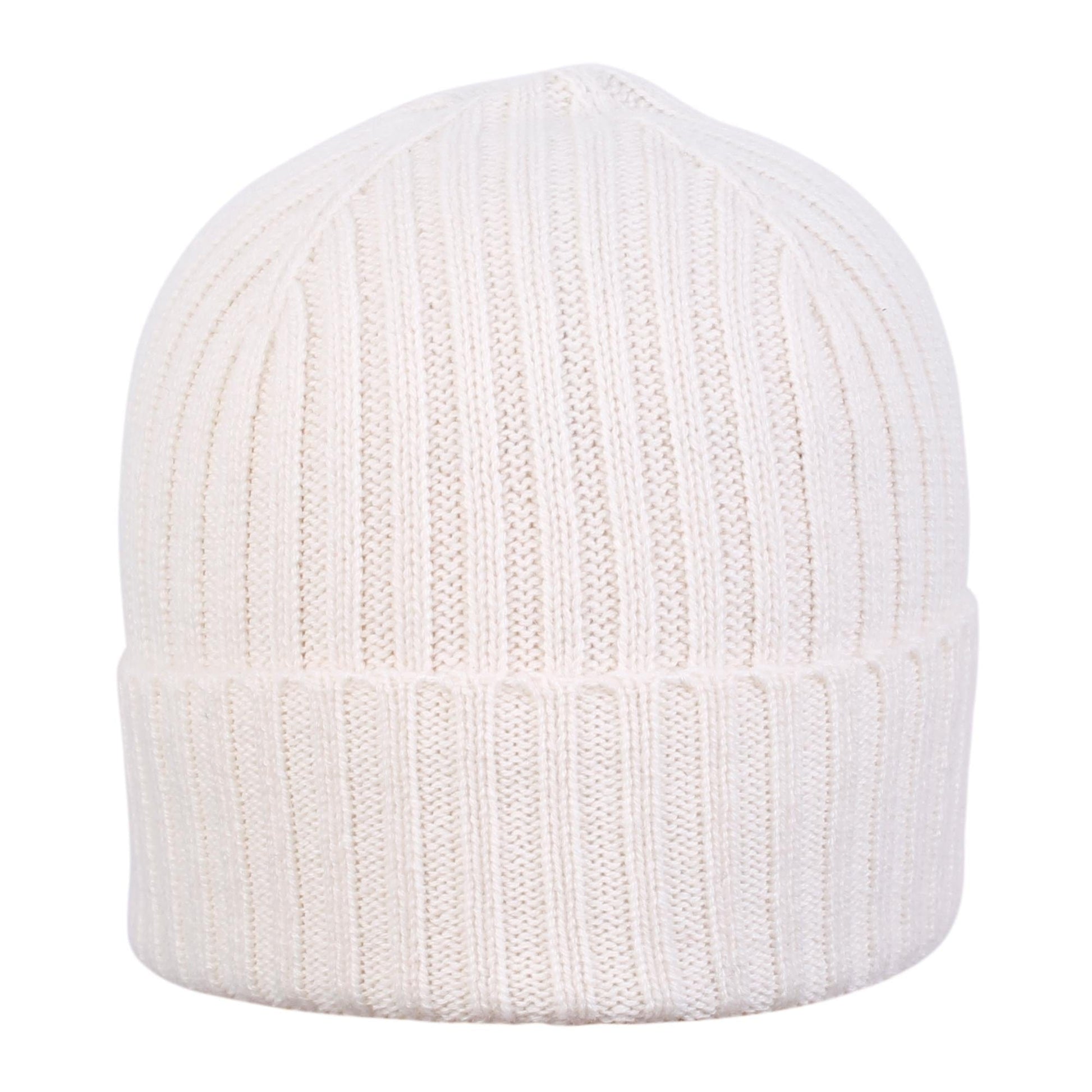 Wigens Unisex Cashmere Rib Knitted Beanie - Cream