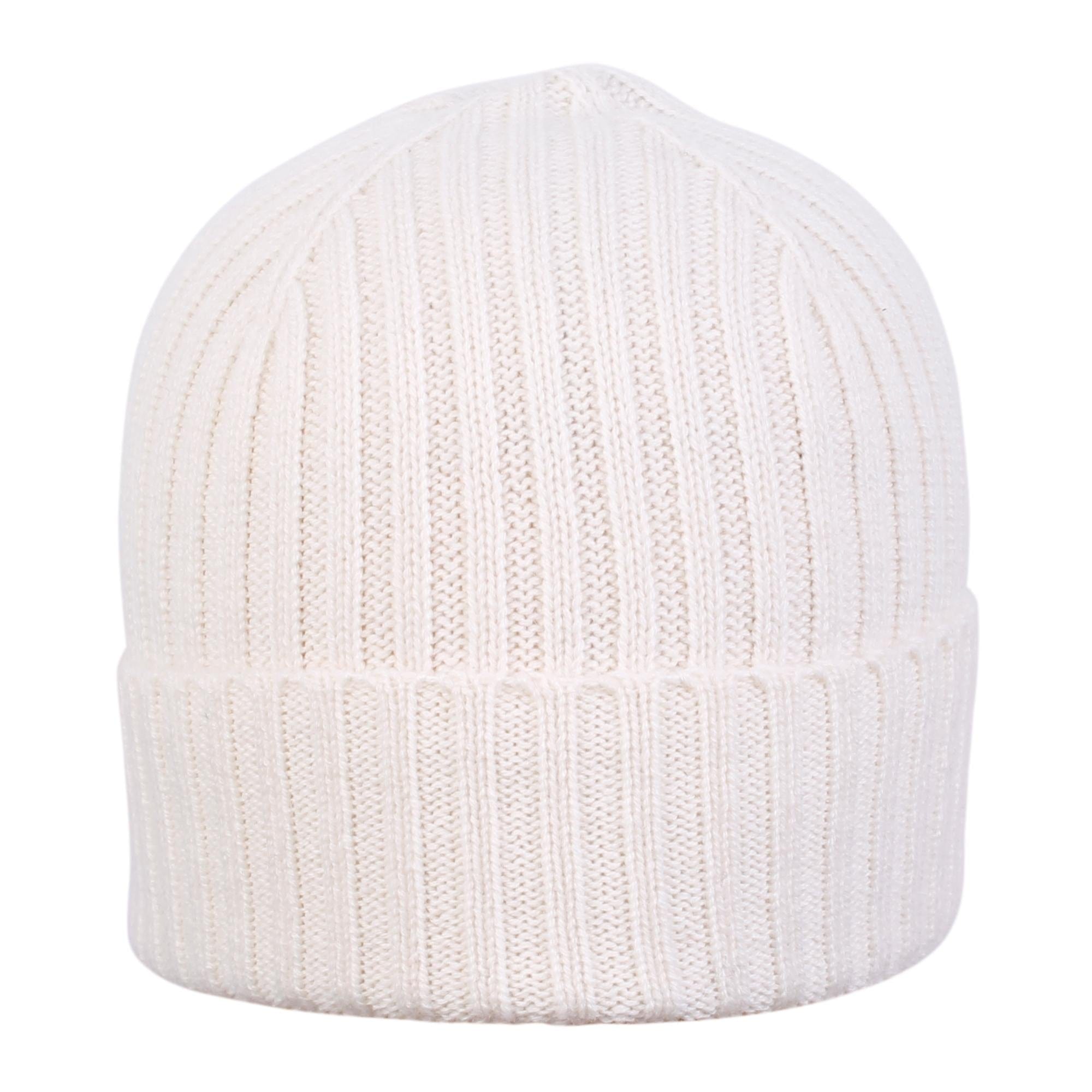 Wigens Unisex Cashmere Rib Knitted Beanie - Cream