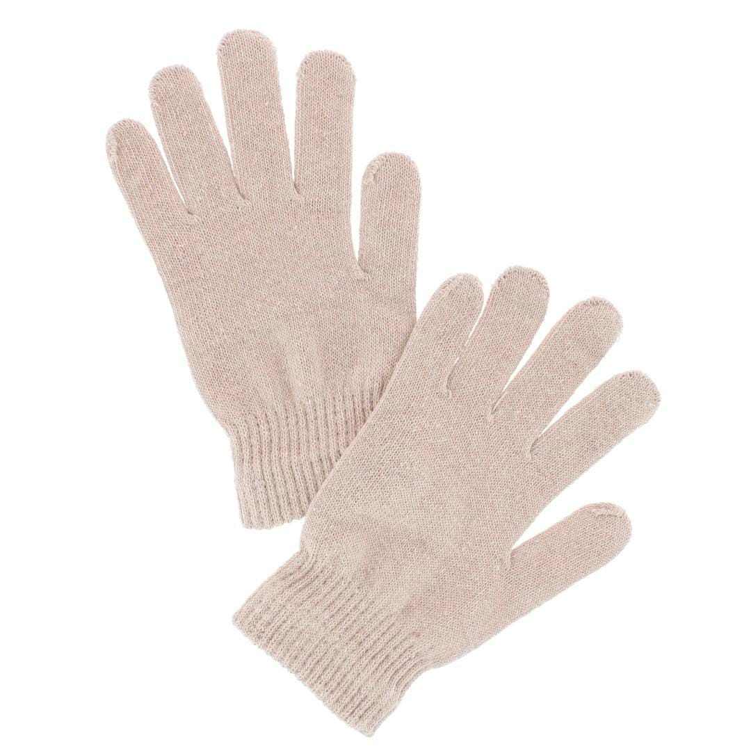CTM® Adult One Size Winter Beanie Hat and Gloves Set by Wootie - Beige