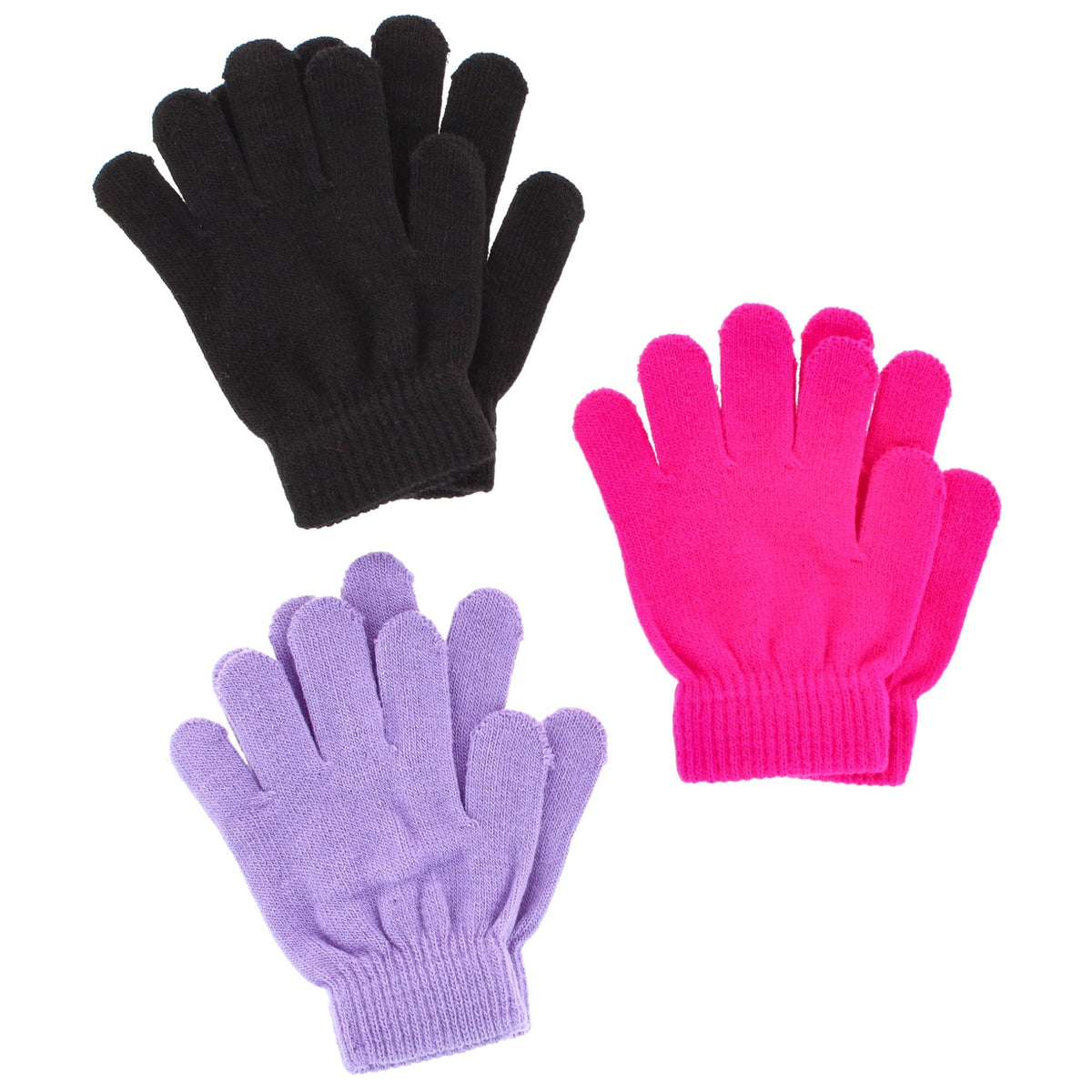 CTM® Kids' Winter Gloves by Wootie, 3-Pack, One Size Fits Most - Pink