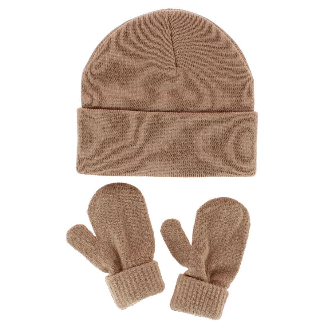 CTM® Kids' One Size Winter Beanie Hat Mitten and Scarf Set by Wootie - Beige