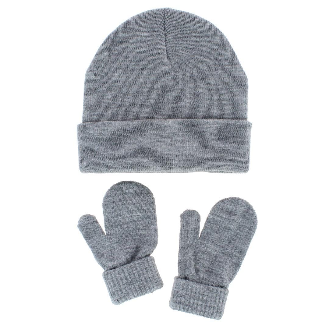 CTM® Kids' One Size Winter Beanie Hat Mitten and Scarf Set by Wootie - Gray