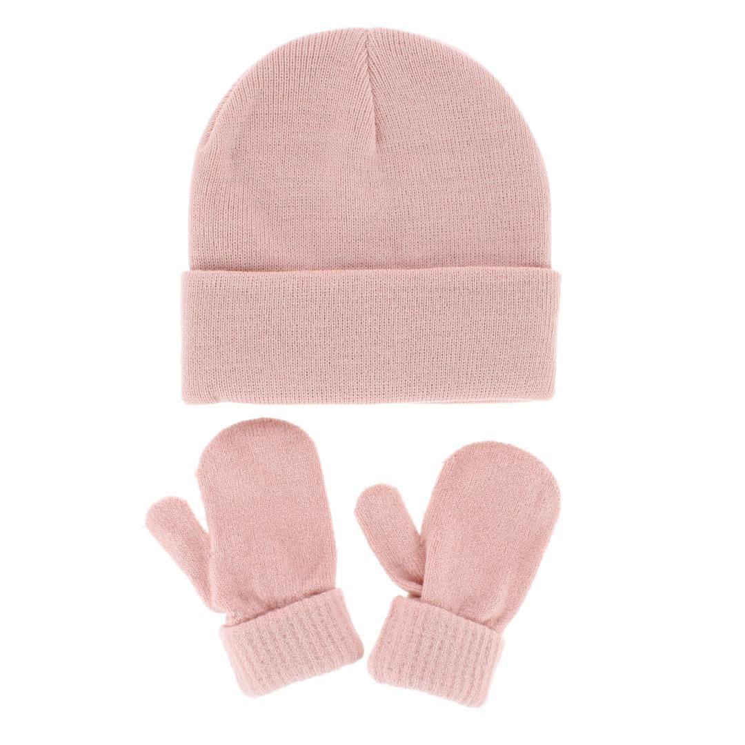 CTM® Kids' One Size Winter Beanie Hat Mitten and Scarf Set by Wootie - Pink