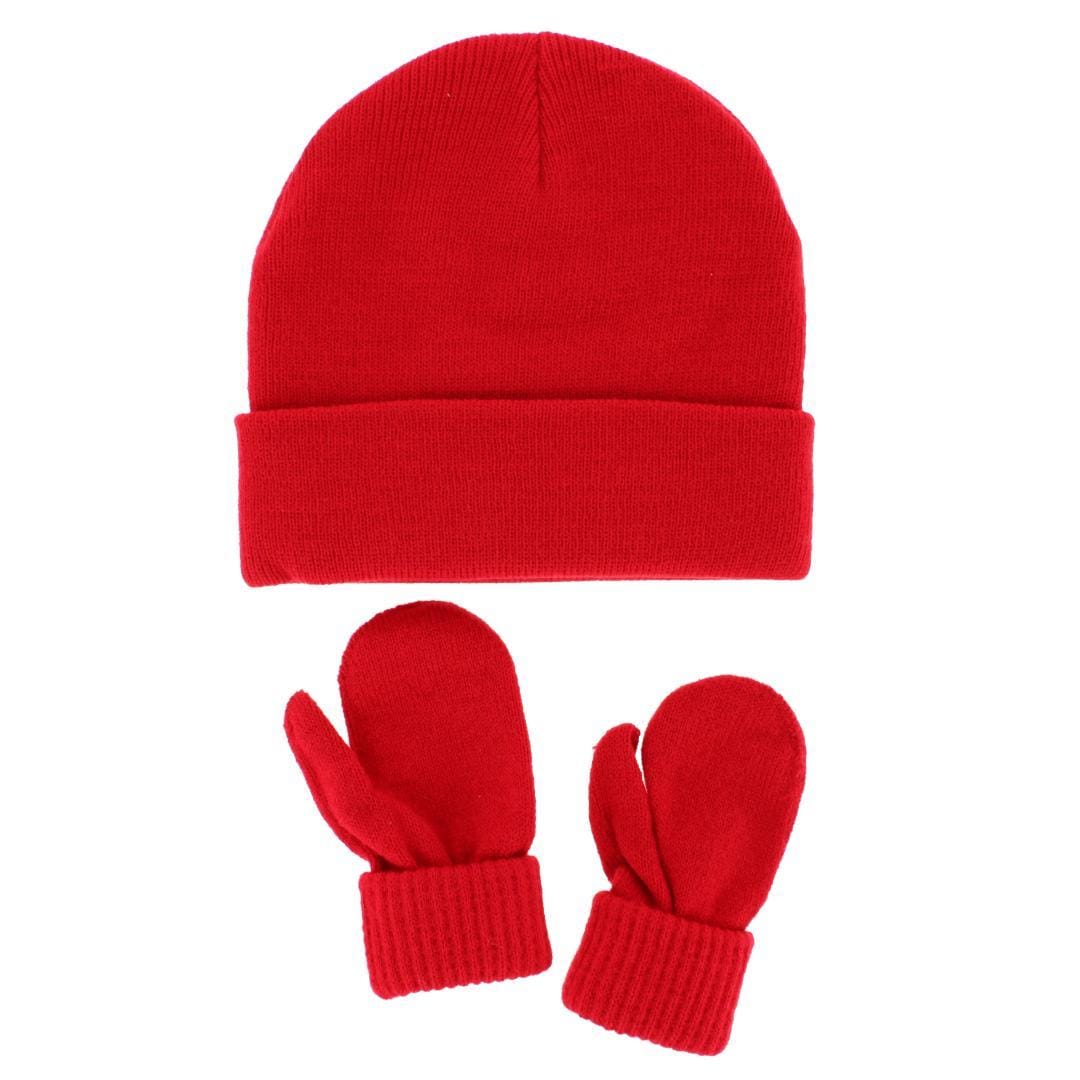 CTM® Kids' One Size Winter Beanie Hat Mitten and Scarf Set by Wootie - Red