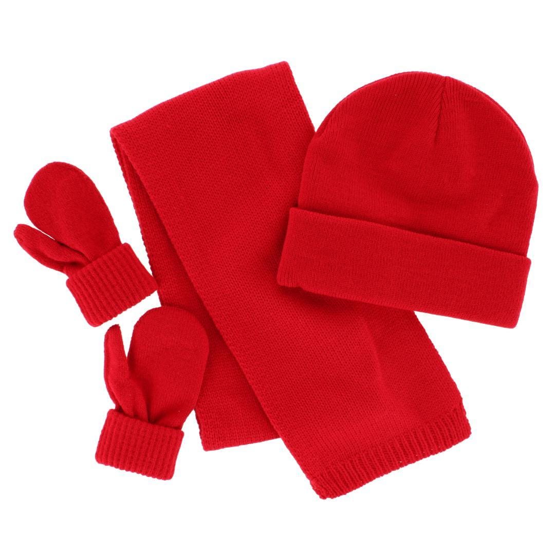 CTM® Kids' One Size Winter Beanie Hat Mitten and Scarf Set by Wootie - Kids' One Size Winter Beanie Hat Mitten and Scarf Set by Wootie