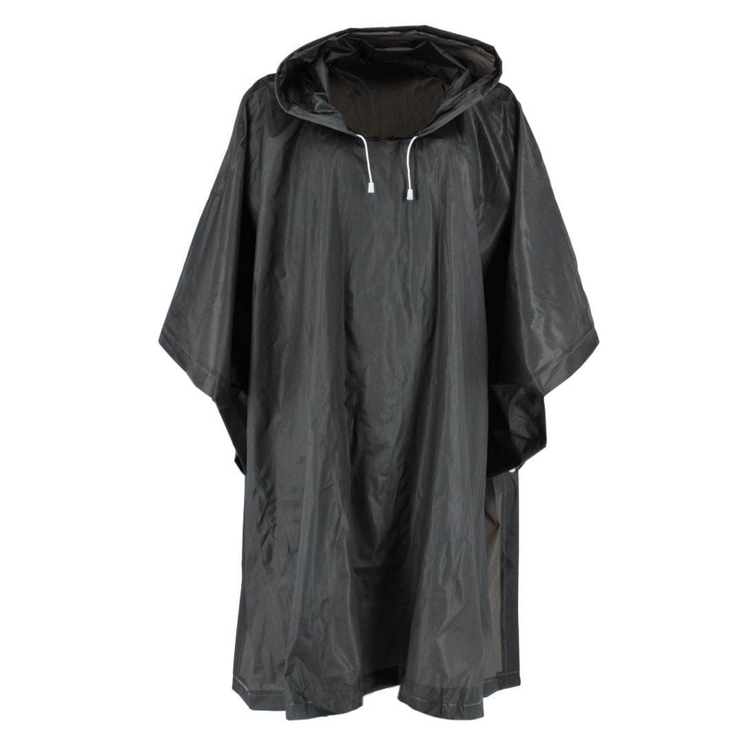 CTM® Adult Waterproof Reusable Rain Poncho by Wootie - Black